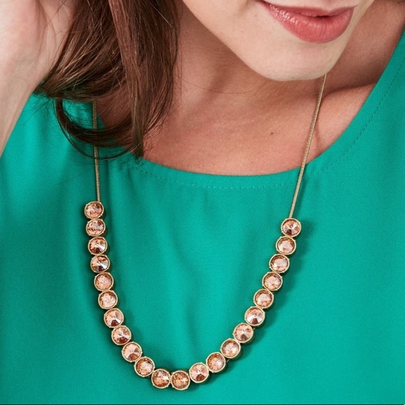 Stella & Dot | Champagne Peach + Vintage Gold Retired Vida Pulley Neckla… - Picture 3 of 8